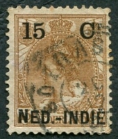 N°033-1899-INDE NEERL-WILHELMINE-15C S/15-BISTRE