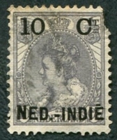 N°031-1899-INDE NEERL-WILHELMINE-10C S/10-GRIS