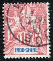 N°018-1900-INDOCHINE-10C-ROUGE