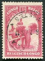 N°176-1931-CONGO BE-ELEPHANTS DOMESTIQUES D'API-1F-ROSE