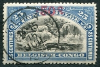 N°099-1922-CONGO BE-CHUTES D'INKISTI-50C S/25C-BLEU