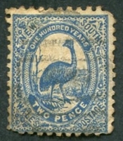 N°060-1888-NOUV GALLES SUD-FAUNE-EMEU-2P-BLEU