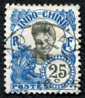N°048-1907-INDOCHINE-CAMBODGIENNE-25C-BLEU