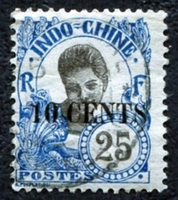 N°079-1919-INDOCHINE-CAMBODGIENNE-10C S 25C-BLEU