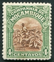 N°121-1918-MOZAMBIQUE CIE-TABAC-4C-VERT ET BRUN