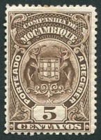 N°35-1919-MOZAMBIQUE CIE-ARMOIRIES-5C-SEPIA