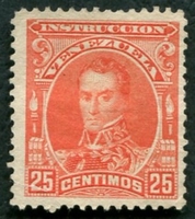 N°102-1904-VENEZUELA-BOLIVAR-25C-VERMILLON