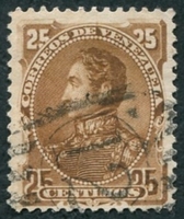 N°0031-1882-VENEZUELA-BOLIVAR-25C-BRUN/ROUGE