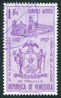N°0674-1958-VENEZUELA-4E CENT VILLE DE TRUJILLO-1B-LILAS