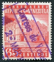 N°0641-1958-VENEZUELA-HOTEL POSTES DE CARACAS-65C-ROUGE
