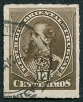 N°0063-1884-URUGUAY-GENERAL MAXIMO SANTOS-10C-BRUN