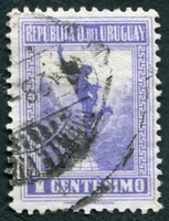 N°0238-1921-URUGUAY-MERCURE-1C-VIOLET