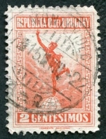 N°0239-1921-URUGUAY-MERCURE-2C-ROUGE