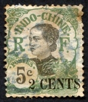 N°075-1919-INDOCHINE-ANNAMITE-2C S 5C-VERT