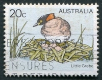 N°0637-1978-AUSTRALIE-OISEAU-PETIT GREBE-20C