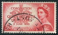 N°0199-1953-AUSTRALIE-COURONNEMENT ELIZABETH II-3P1/2