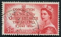 N°0199-1953-AUSTRALIE-COURONNEMENT ELIZABETH II-3P1/2