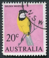 N°0331-1966-AUSTRALIE-OISEAU-SIFFLEUR DORE-20C