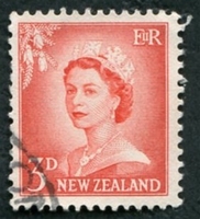 N°0354A-1956-NOUVELLE ZELANDE-ELIZABETH II-3P-ROUGE