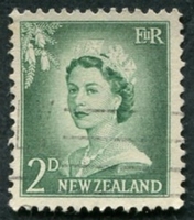 N°0354-1956-NOUVELLE ZELANDE-ELIZABETH II-2P-VERT