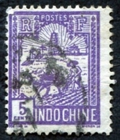 N°131-1927-INDOCHINE-LABOUREUR-5C-VIOLET