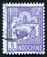 N°131-1927-INDOCHINE-LABOUREUR-5C-VIOLET