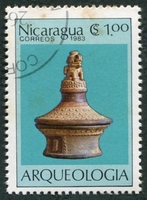 N°1295-1983-NICARAGUA-ARCHEOLOGIE-BOL AVEC COUVERCLE-1C