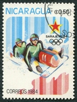 N°1315-1984-NICARAGUA-JO SARAJEVO-BOBSLEIGH-50C