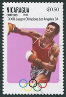 N°1234-1983-NICARAGUA-JO LOS ANGELES-BOXE-50C