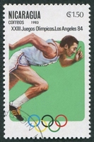 N°1236-1983-NICARAGUA-JO LOS ANGELES-COURSE A PIED-1C50