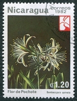 N°1219-1982-NICARAGUA-FLEURS-BOMBACOPSIS QUINATA-1C20