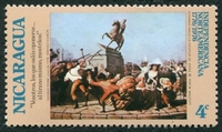 N°1001-1975-NICARAGUA-ETATS-UNIS-DESCENTE DE STATUE-4C