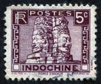 N°159-1931-INDOCHINE-BAYON D'ANGKOR-5C-LILAS