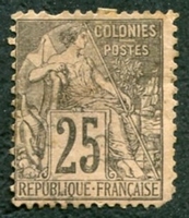 N°54-1881-COL FR-TYPE ALPHEE DUBOIS-25C-NOIR S/ROSE