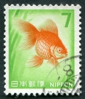N°0837-1966-JAPON-POISSON ROUGE-7Y