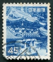 N°0510-1952-JAPON-PORTE TEMPLE YOMEI-45Y-BLEU