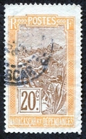 N°100-1908-MADAGASCAR-TRANSPORT FILANZANE-20C-ORANGE ET BRUN