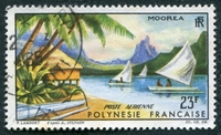N°009-1964-POLYNESIE-PAYSAGE DE MOOREA-23F