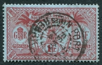 N°035-1911-N HEBRIDES-IDOLE INDIGENE-1F-CARMIN S/AZURE