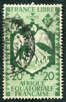 N°154-1941-AFRIQUE EQUAT FR-SERIE DE LONDRES-20F-VERT