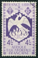 N°151-1941-AFRIQUE EQUAT FR-SERIE DE LONDRES-4F-VIOLET/BRUN