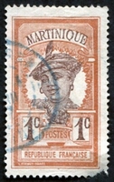 N°061-1908-MARTINIQUE-MARTINIQUAISE-1C-BRUN ROUGE