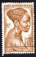 N°224-1947-AFRIQUE EQUAT FR-JEUNE FILLE BACONGO-15F