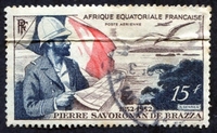 N°055-1951-AFRIQUE EQUAT FR-DE BRAZZA-15F