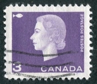 N°0330-1962-CANADA-ELIZABETH II-PECHE-3C-VIOLET