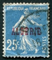 N°014-1924-ALGERIE FR-SEMEUSE-25C-BLEU
