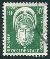 N°007-1958-AFRIQUE OCCID FR-MASQUE-30F-VERT