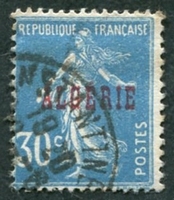 N°017-1924-ALGERIE FR-SEMEUSE-30C-BLEU