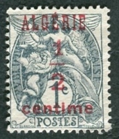 N°001-1924-ALGERIE FR-1/2C S/1C-GRIS/NOIR