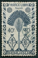 N°269-1943-MADAGASCAR-SERIE DE LONDRES-40C-ARDOISE